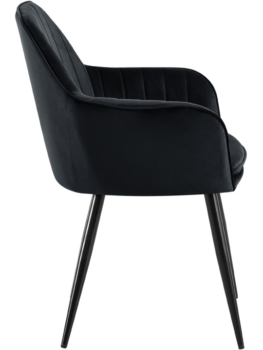 Cheryl bársony étkezőszék, fekete