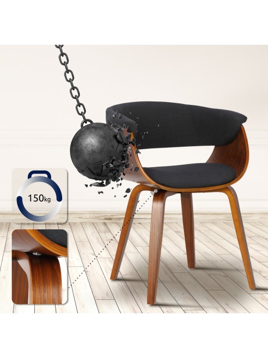 Szék Bruce szövet dió, fekete