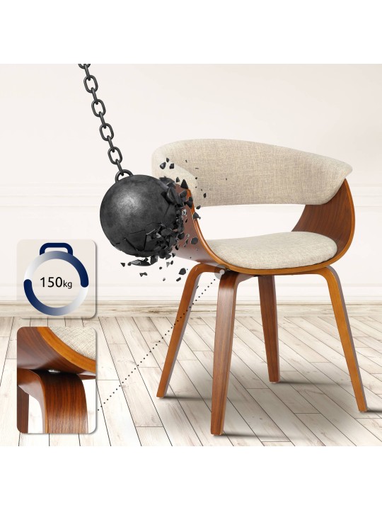 Szék Bruce szövet dió, krém