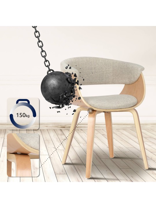 Szék Bruce természetes anyagból, krém