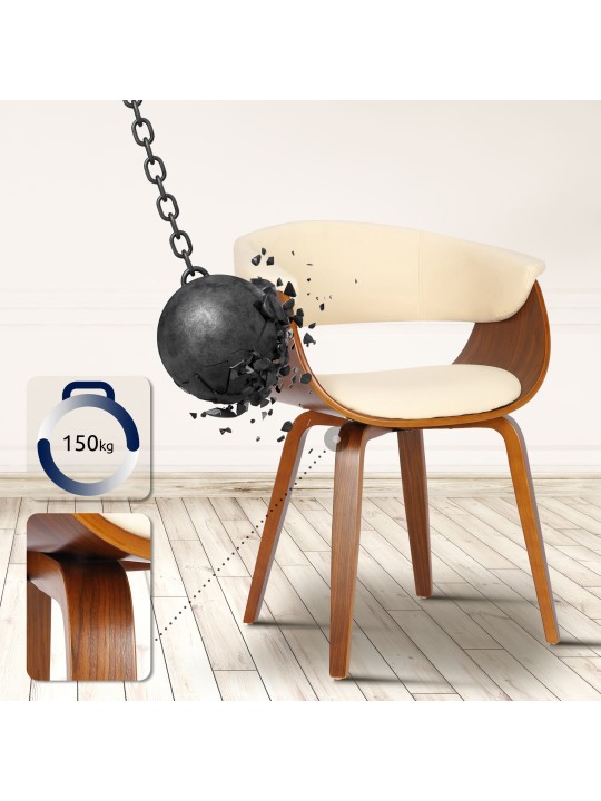 Bruce szék műbőr dió, krém