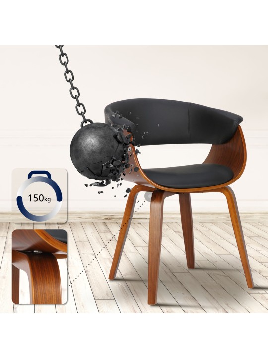 Bruce szék műbőr dió, fekete