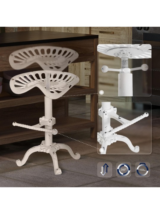 2 db bárszék készlet Butch, antik fehér