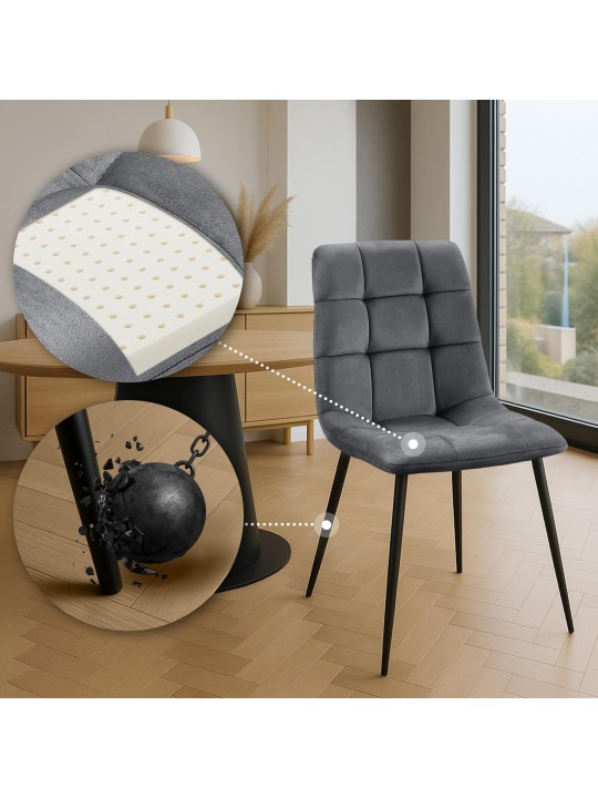 Antibes étkezőszék, sötétszürke