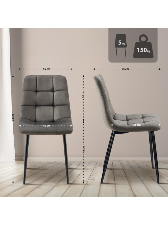 Antibes étkezőszék, antracit