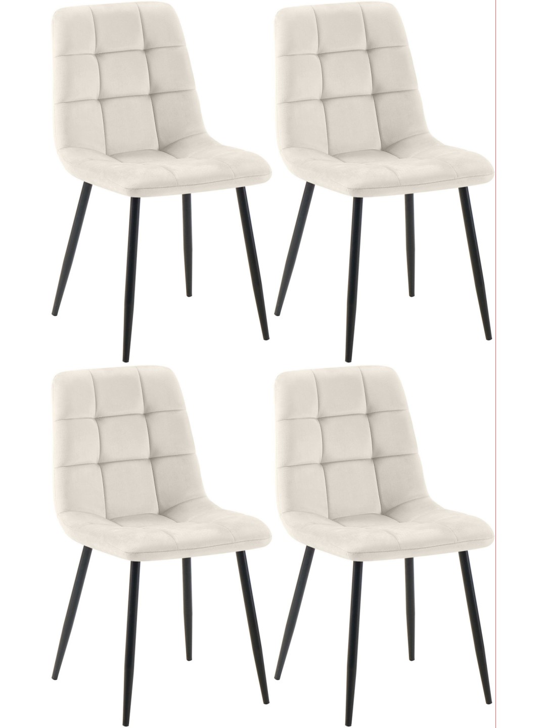 4 db Antibes étkezőszék szett, krémfehér