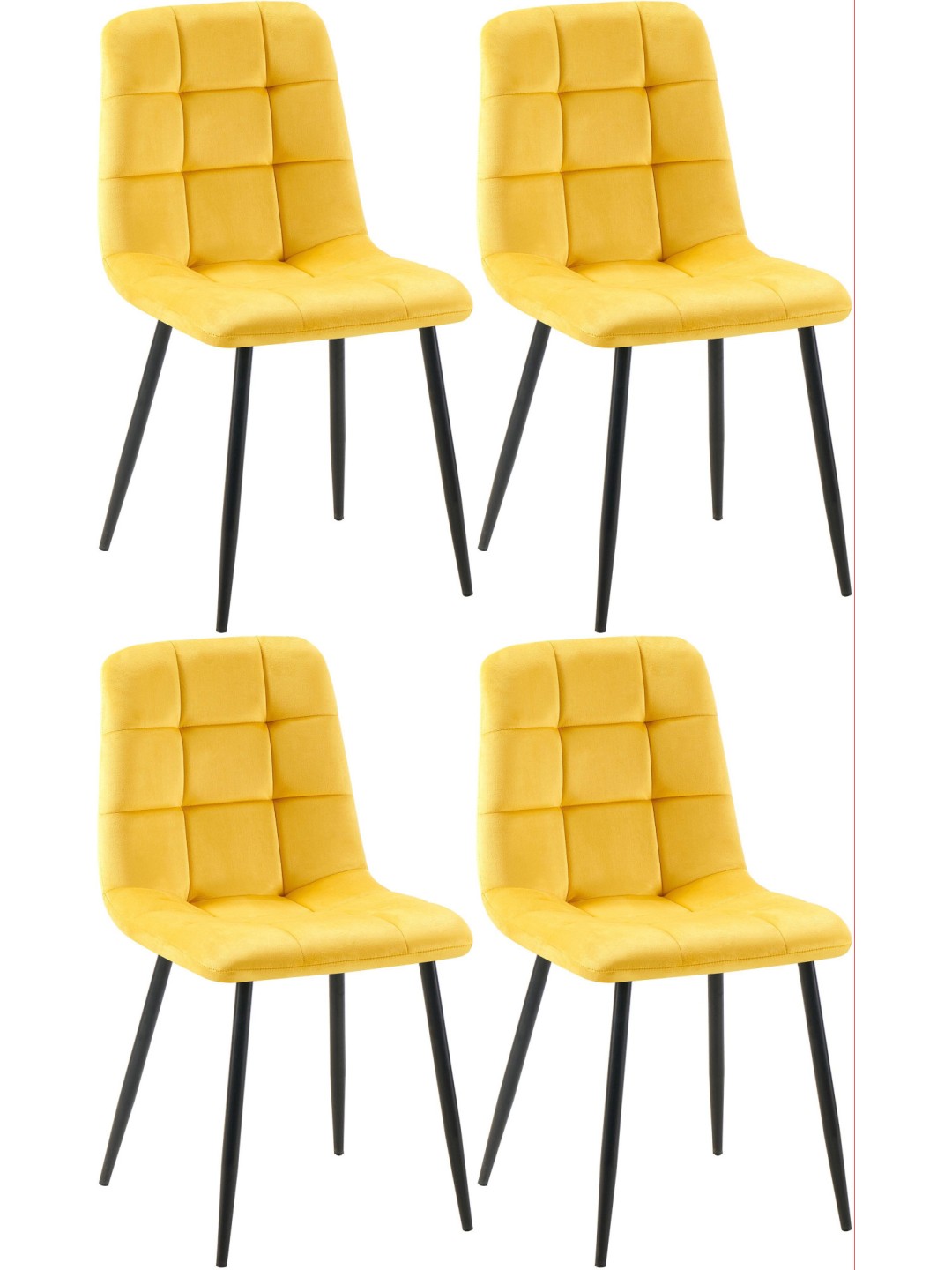 4 db Antibes étkezőszék szett, sárga