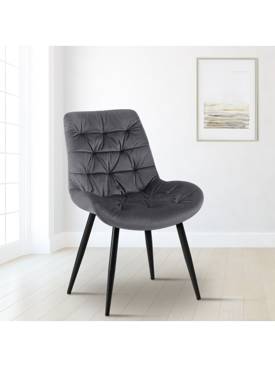 Rossford bársony étkezőszék, sötétszürke