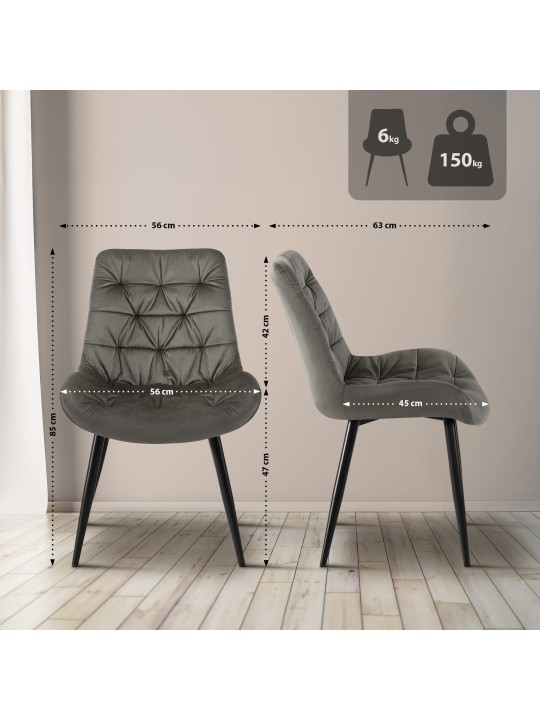 2 db Rossford étkezőszék készlet, antracit