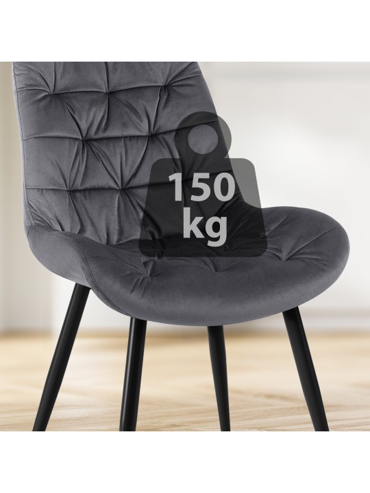 2 db Rossford étkezőszék készlet, sötétszürke