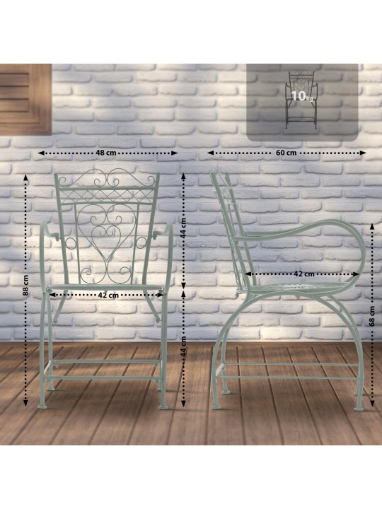 Sheela szék, antik zöld