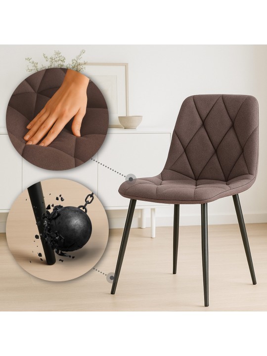 Clairton szövet étkezőszék, barna