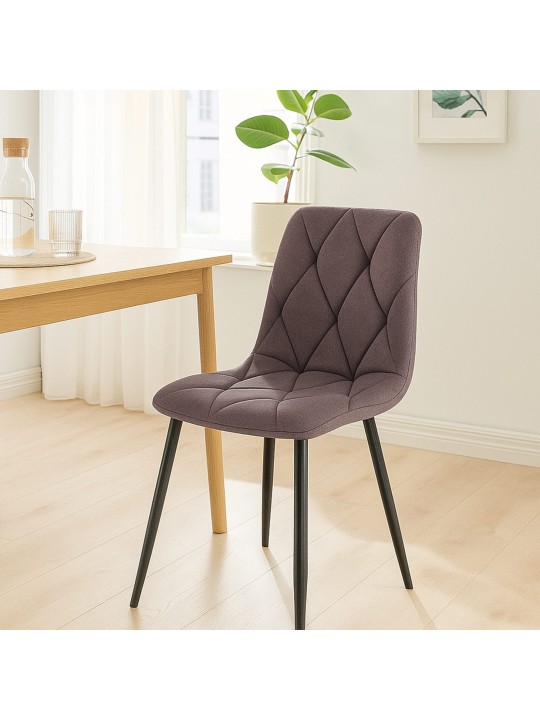 2 db étkezőszékből álló szett Clairton anyagból, barna