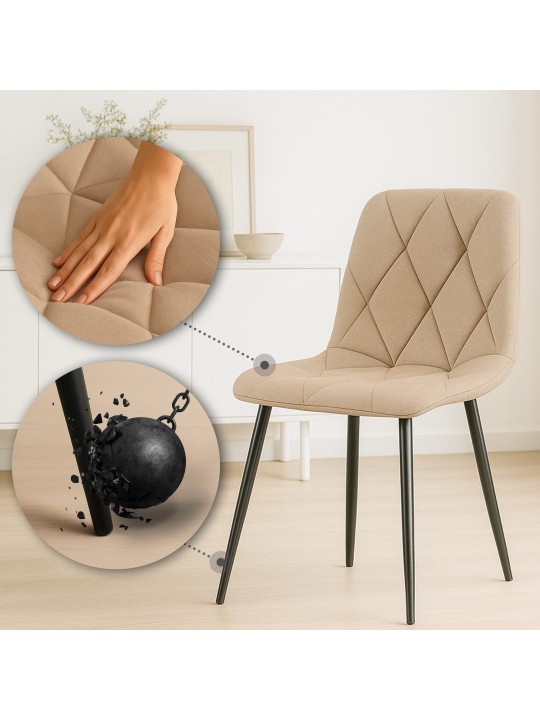 2 db étkezőszékből álló szett Clairton anyagból, taupe