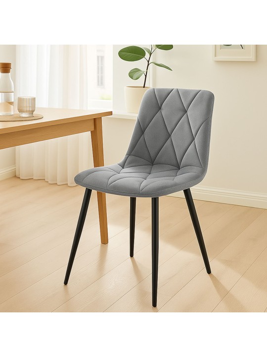 2 db Clairton bársony étkezőszékből álló készlet, sötétszürke