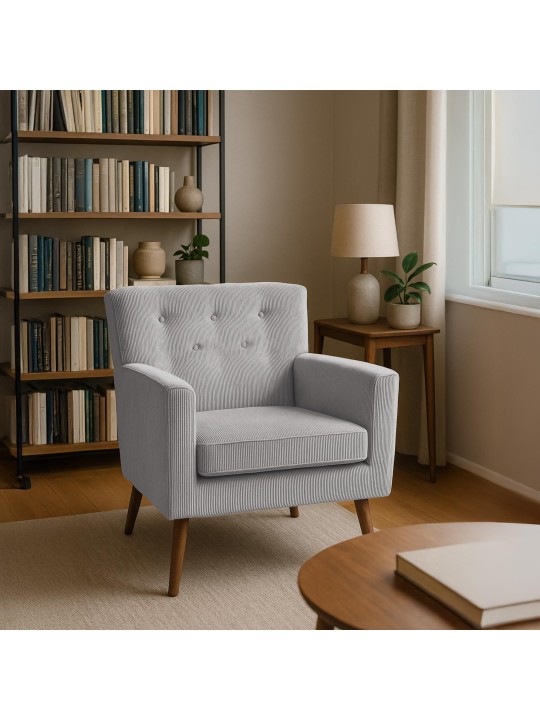 Kioni Cord fotel, szürke