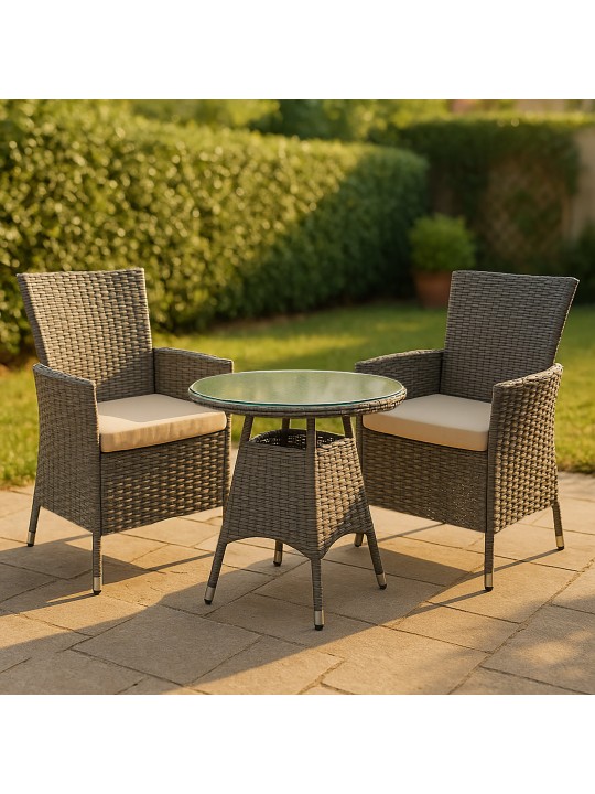 Fireda ülőcsoport, szürke melírozott