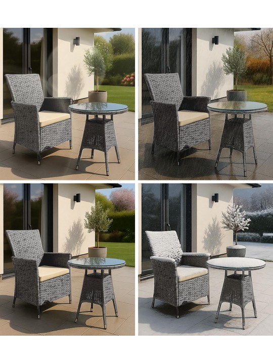 Fireda ülőcsoport, szürke melírozott