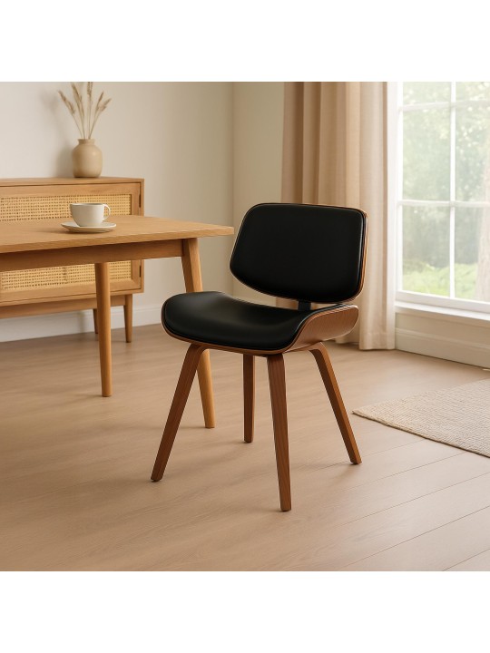 Látogatószék Beverley műbőr, dió/fekete