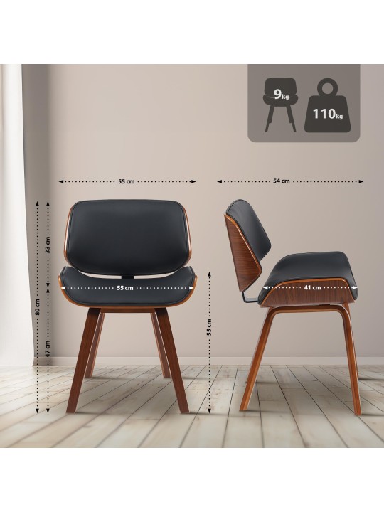 Látogatószék Beverley műbőr, dió/fekete