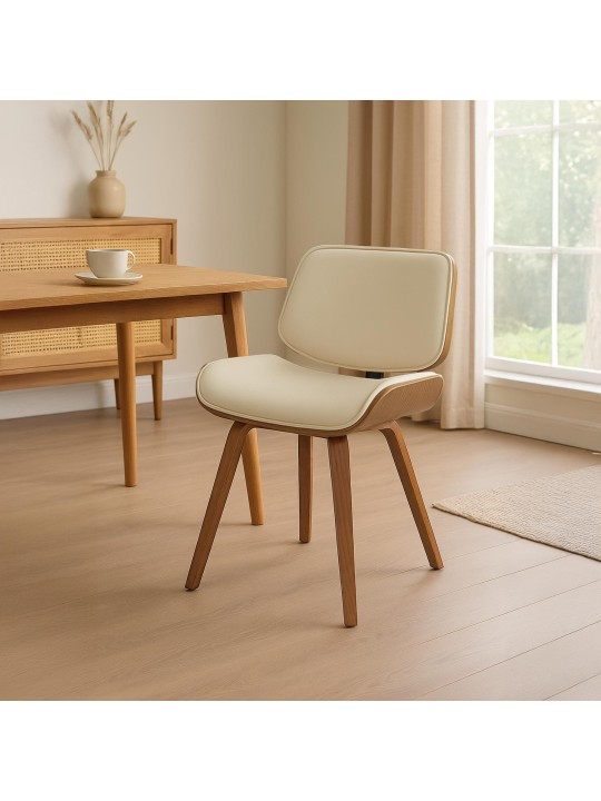 Látogatószék Beverley műbőr, dió/krém
