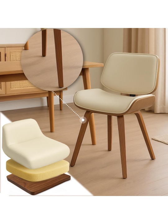Látogatószék Beverley műbőr, dió/krém