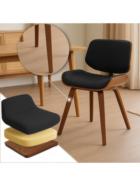 Látogatószék Beverley szövet, dió/fekete