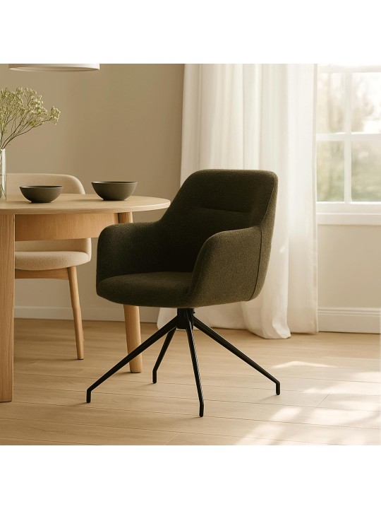 Merlinda szövet Teddy étkezőszék, sötétzöld