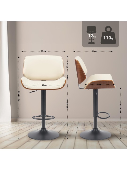 Bárszék Beverley B műbőr, dió/krém Bárszék Beverley B műbőr, dió/krém