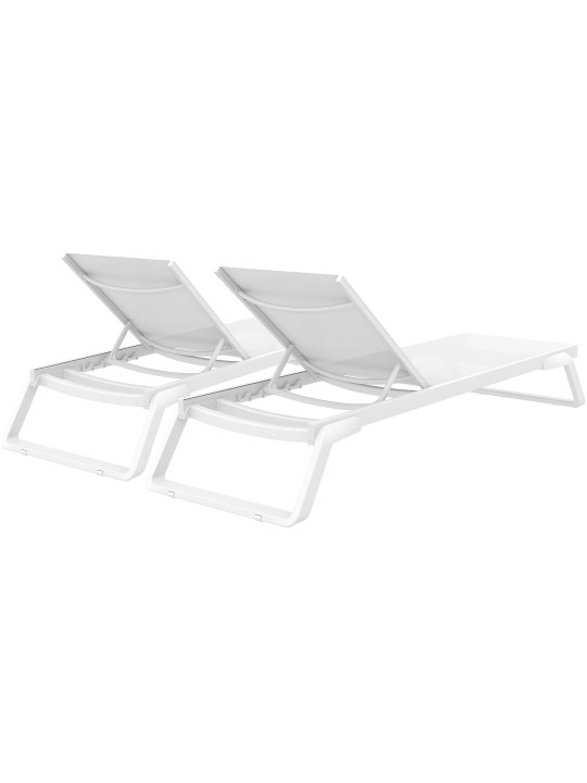 2 db Tropic napozóágy készlet, fehér