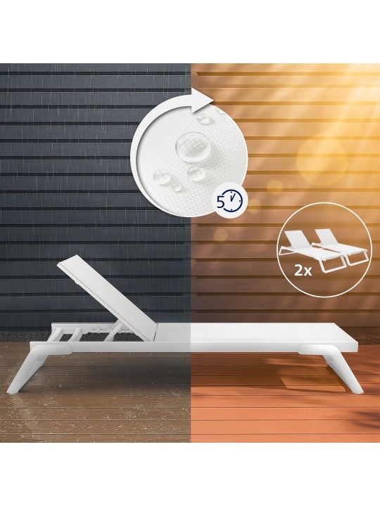 2 db Tropic napozóágy készlet, fehér