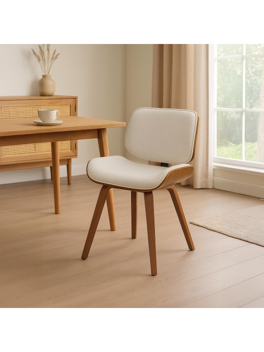 Látogatószék Beverley szövet, dió/krém