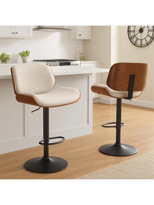 Bárszék Beverley B szövet, dió/krém