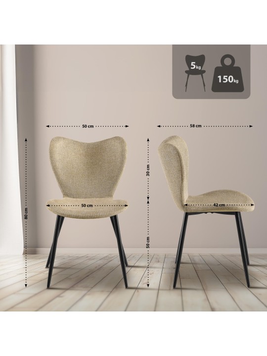 Maika szövet étkezőszék, taupe Maika szövet étkezőszék, taupe