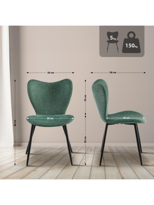 Maika szövet étkezőszék, zöld