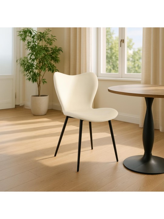 Maika bársony étkezőszék, krém