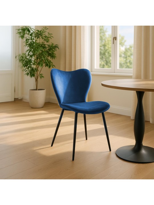 Maika bársony étkezőszék, sötétkék