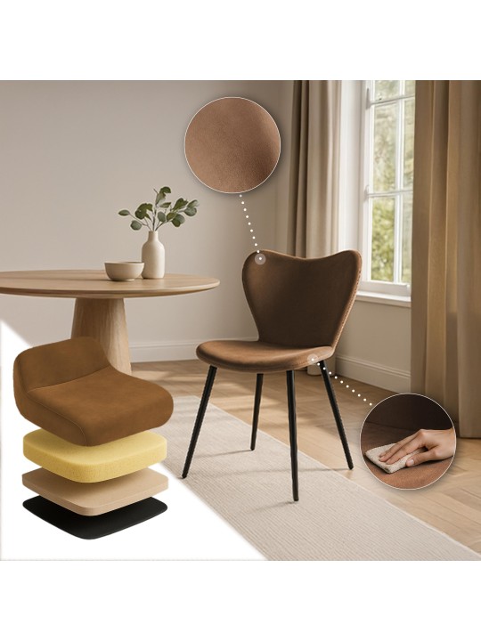 Maika bársony étkezőszék, barna