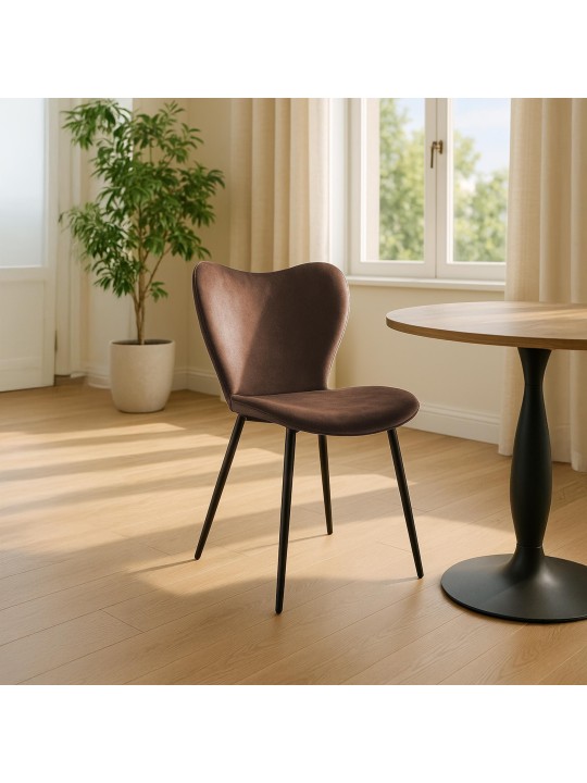 Maika bársony étkezőszék, barna