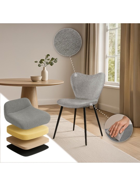 Maika szövet étkezőszék, szürke