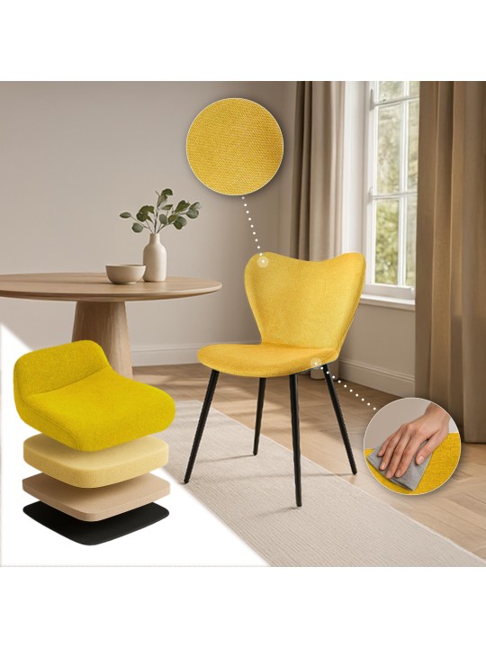 Maika szövet étkezőszék, sárga