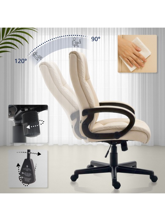 Irodai szék XL Sparta műbőr, krém