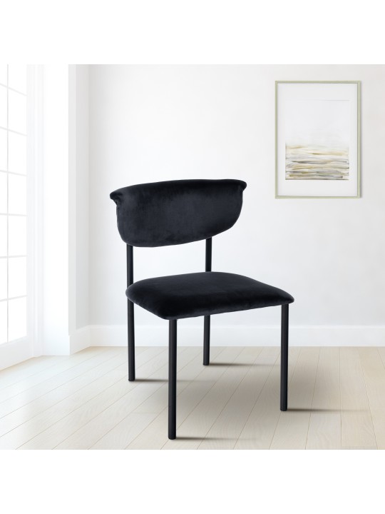 2db látogatói szék szett Gambell bársony, fekete