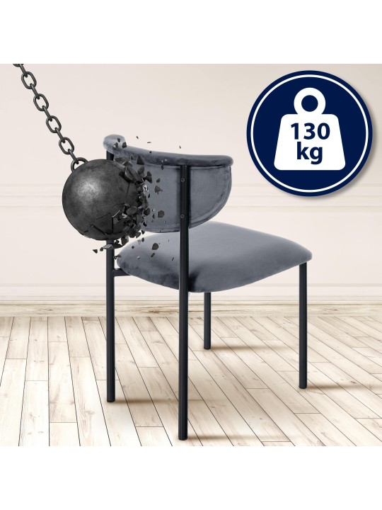 2db látogatói szék szett Gambell bársony, sötétszürke