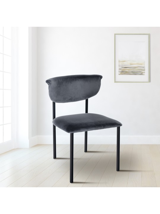 2db látogatói szék szett Gambell bársony, sötétszürke