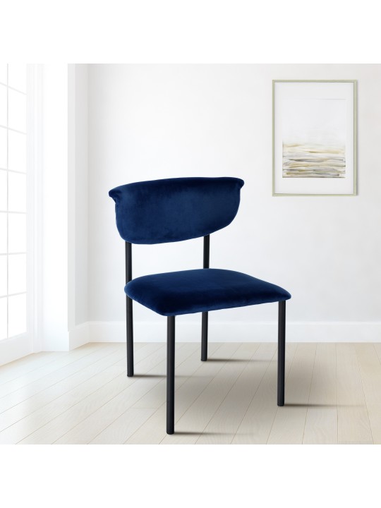 2db látogatói szék szett Gambell bársony, sötétkék