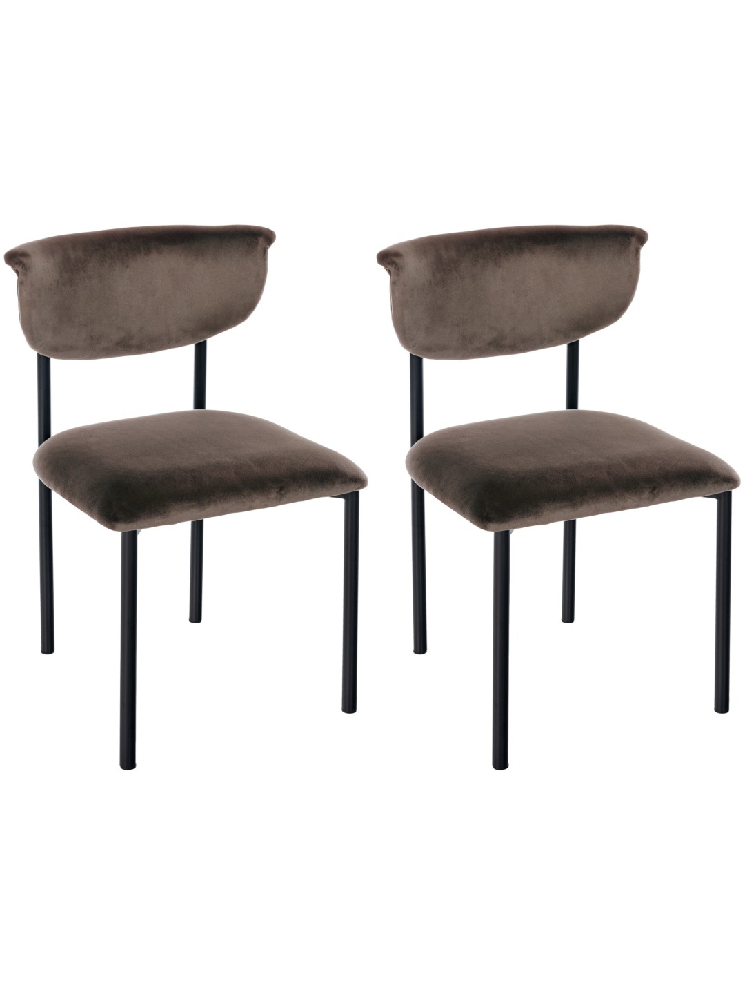 2db látogatói szék szett Gambell bársony, barna