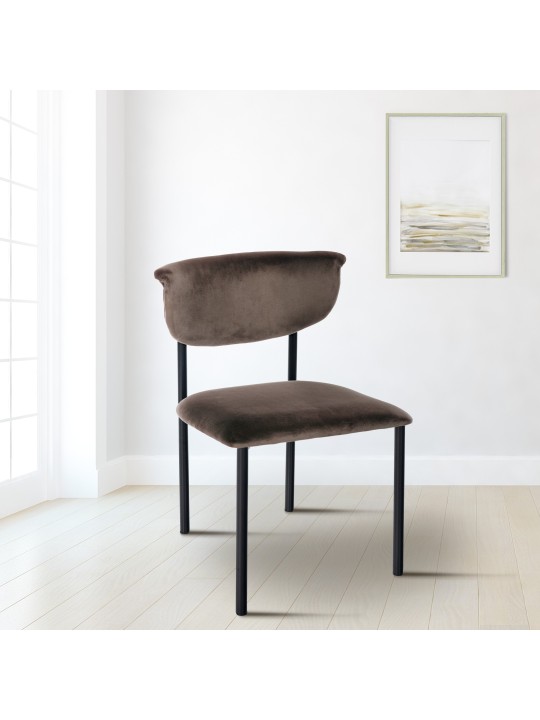 2db látogatói szék szett Gambell bársony, barna