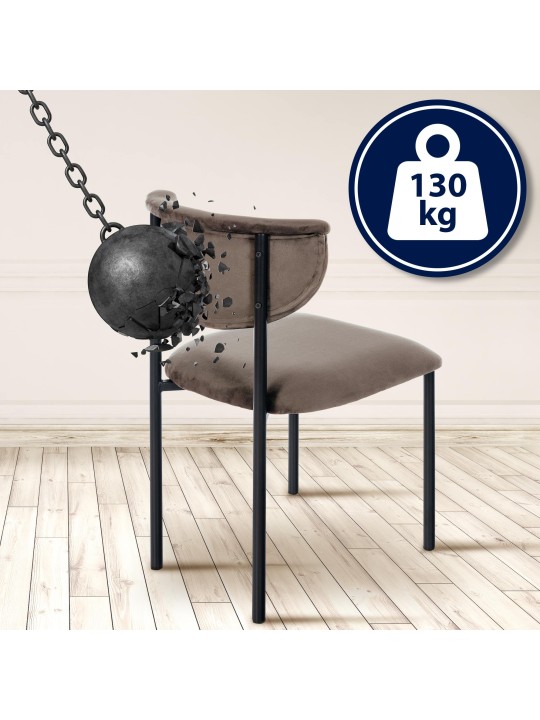 2db látogatói szék szett Gambell bársony, barna