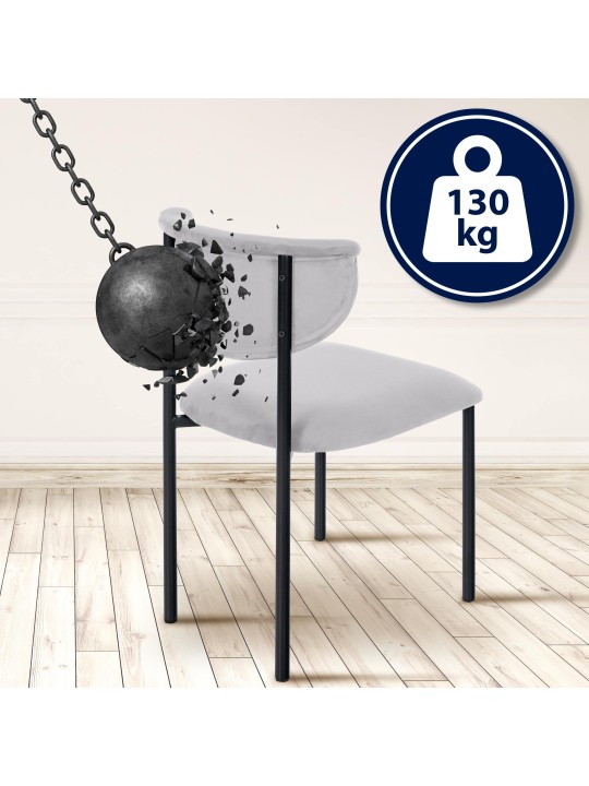 2db látogatói szék szett Gambell bársony, szürke